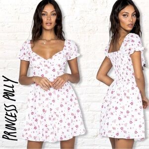 Princess Polly Ruth White Floral Mini Dress Size US 10 New with tags